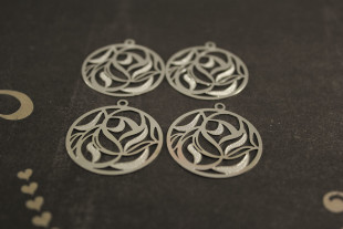 Филигранные элементы 2.9 см круг 4 шт под серебро