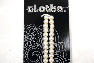 Бусины стеклянные под жемчуг 4 мм 108 шт на нити №04 кремовый