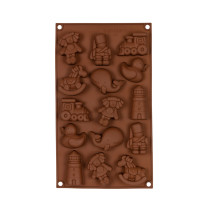 Форма силиконовая "S-CHIEF" для конфет SPC-0122 30 x 17.4 x 2 см "ассорти" - 15 ячеек