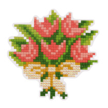 Кристальная ( алмазная) мозаика  " ФРЕЯ" ALVM- 031 магнит " Букетик" 8, 5 х 8, 5 см