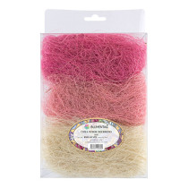 Аксессуары для флористики "Blumentag" BMG-30 MIX Сизалевое волокно 30 г ± 3 г 01 Белый/св. розовый/розовый